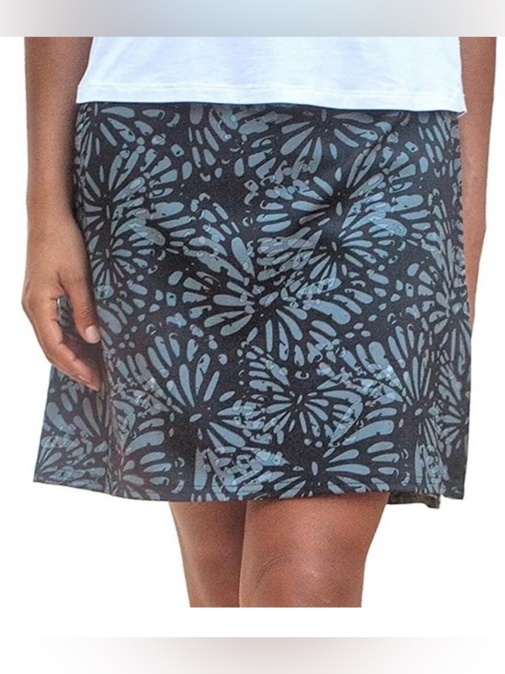 Rip Skirt Black & Gray Floral Burst Mini Skirt